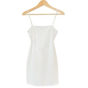 Blue Blush Dress Womens Size Medium Polka Dot Mini Sweetheart Neckline Open Back